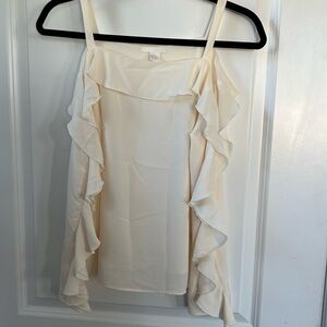 HM cold shoulder, long frill sleeve top